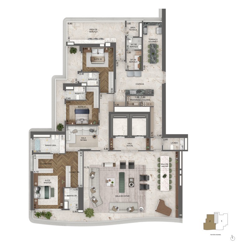Apartamento, 4 quartos, 348710 m² - Foto 22