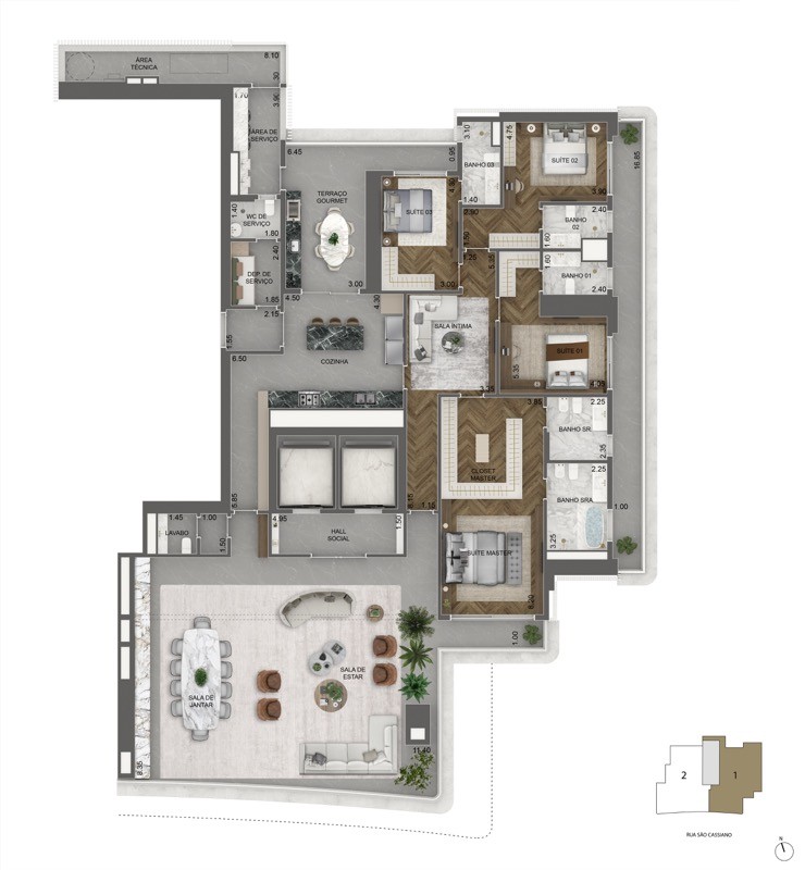 Apartamento, 4 quartos, 348710 m² - Foto 32