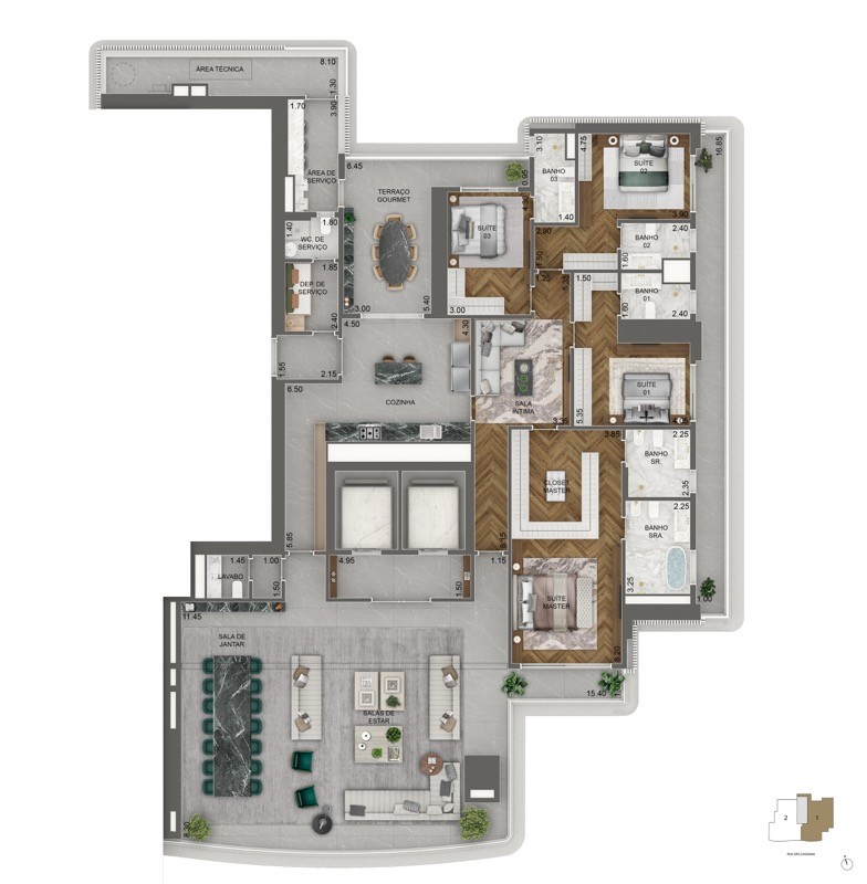 Apartamento, 4 quartos, 348710 m² - Foto 33