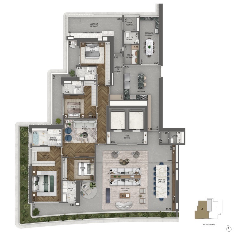 Apartamento, 4 quartos, 348710 m² - Foto 34