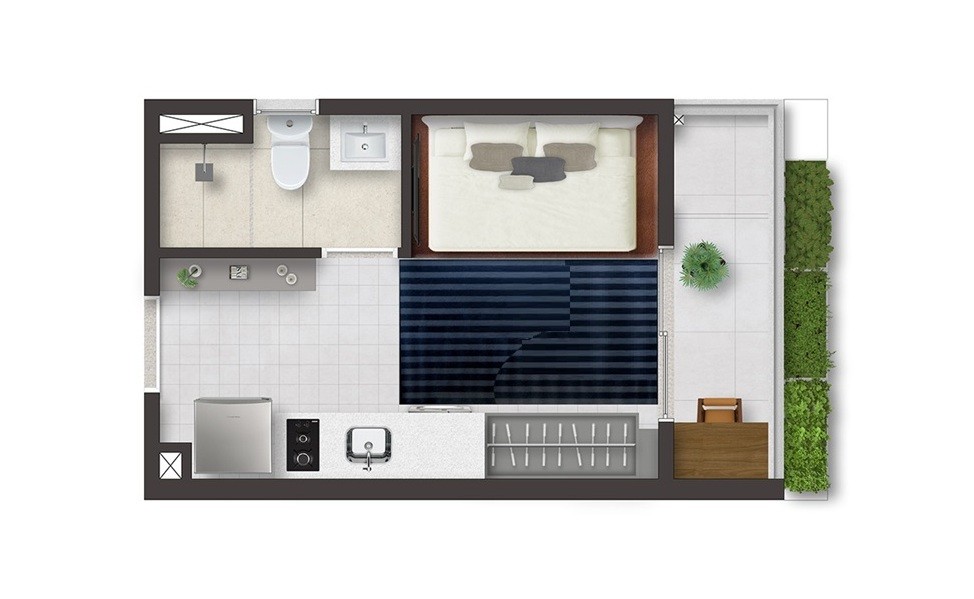 Apartamento, 1 quarto, 2059 m² - Foto 12