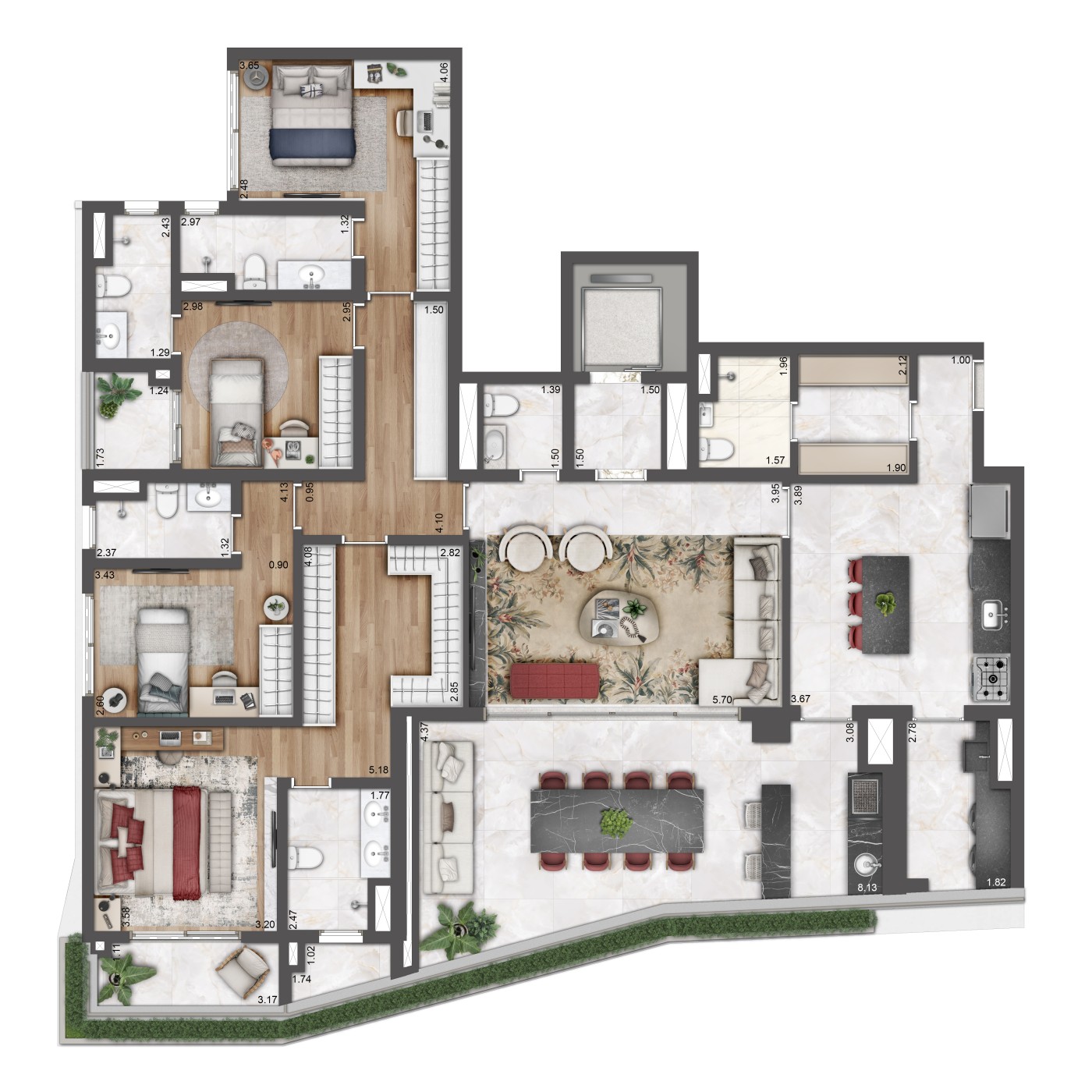 Apartamento, 4 quartos, 156263 m² - Foto 45