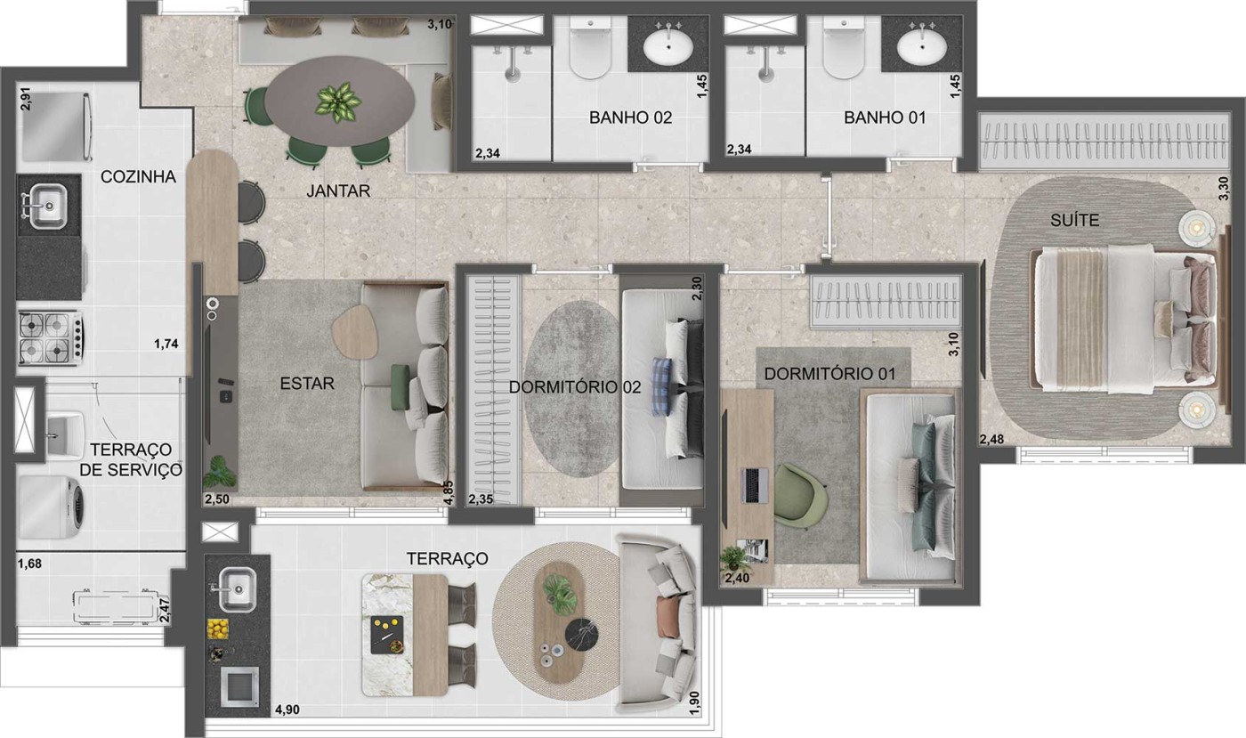 Apartamento, 3 quartos, 2580 m² - Foto 43
