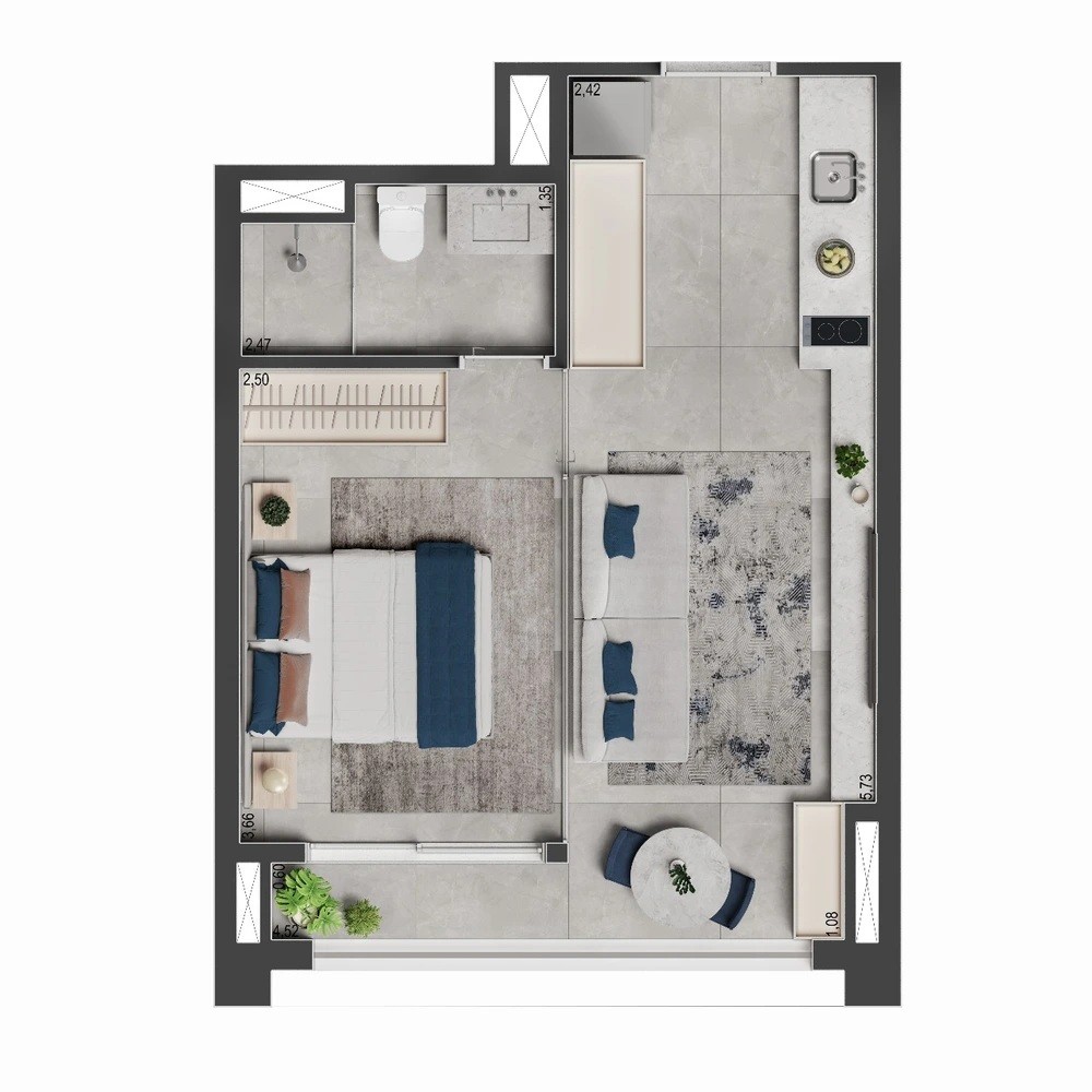 Apartamento, 1 quarto, 2584 m² - Foto 26