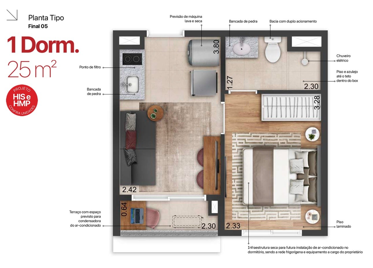 Apartamento, 1 quarto, 2541 m² - Foto 34