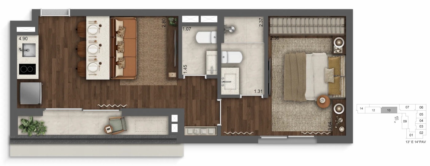 Apartamento, 1 quarto, 2341 m² - Foto 39
