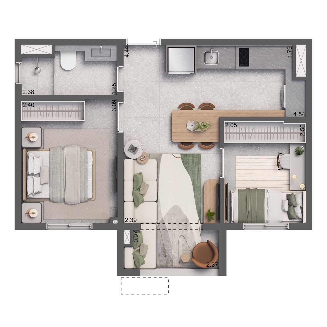 Casa, 2 quartos, 2437 m² - Foto 16