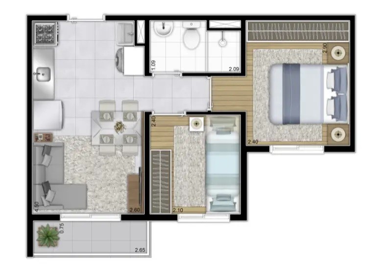Casa, 2 quartos, 3435 m² - Foto 12